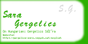 sara gergelics business card